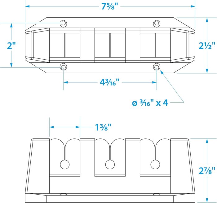Seachoice 3-Rod Storage Holder, Black, ABS Plastic - Image 4