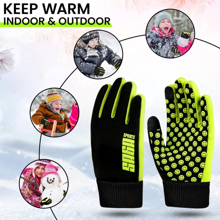 Kids Winter Gloves – Warm Cold Weather Gloves for Boys & Girls – Touchscreen compatible for Snow, Ski, Cycling, Soccer – Windproof Outdoor Sports - Image 5