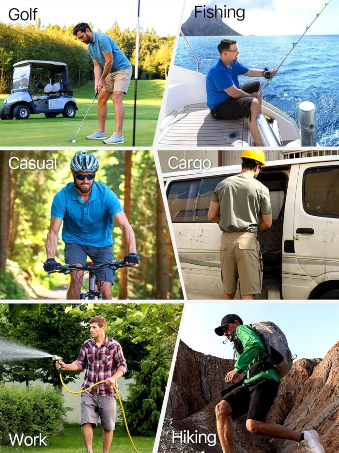 FREE SOLDIER Men's Cargo Hiking Shorts with Belt Lightweight Quick Dry Tactical Shorts with Pockets for Casual Work Golf - Image 6
