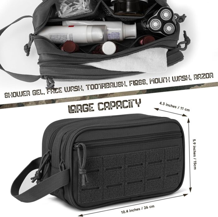 QT&QY Tactical Toiletry Bag For Men Hygiene Bag EDC Military Tool Molle Pouches Small Dopp Kit Mens Shaving Kit Travel shower Bags - Image 2
