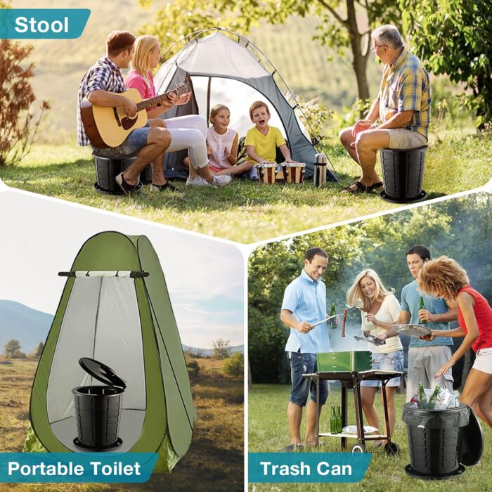 TRIPTIPS Upgrade Retractable Portable Toilet Travel Toilet Adjustable Height Camping Toilet Portable Potty for Adults Kids, Foldable Portable Toilet for Camping/Car - Image 6