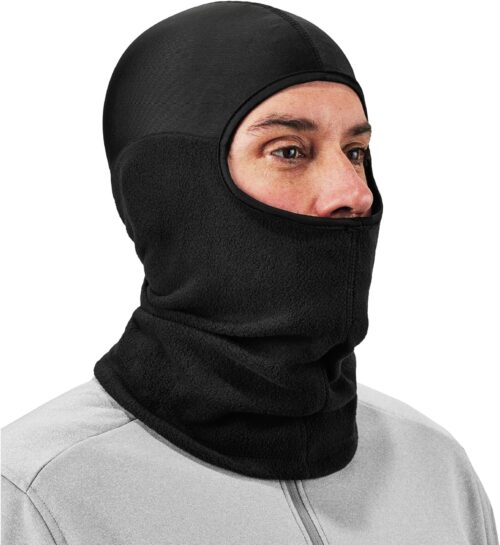 Balaclava with Spandex Top, Comfortable Wear Under Helmet, Winter Face Mask, Ergodyne N-Ferno 6822,Black