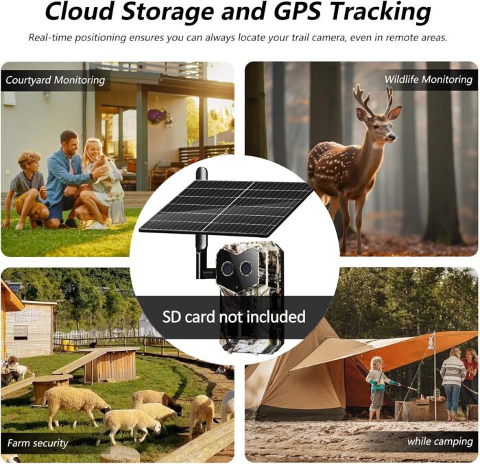 4G LTE Cellular Trail Camera with GPS, Dual Lens Trail Cam with Motion Detection, Solar Game camera that sends Pictures to Cell Phone, Waterproof Hunting camera with Color Night Vision and No-Glow IR - Image 8