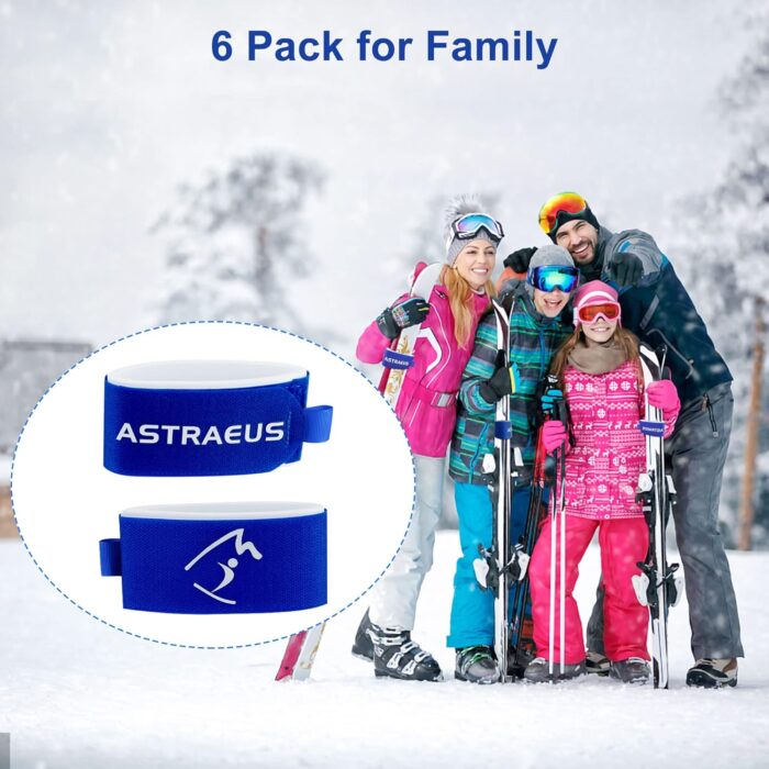 ASTRAEUS 6 Pack Ski Fastener Straps Adjustable Ski Wraps Ties– Multi-Use Gear Organizer - Image 3