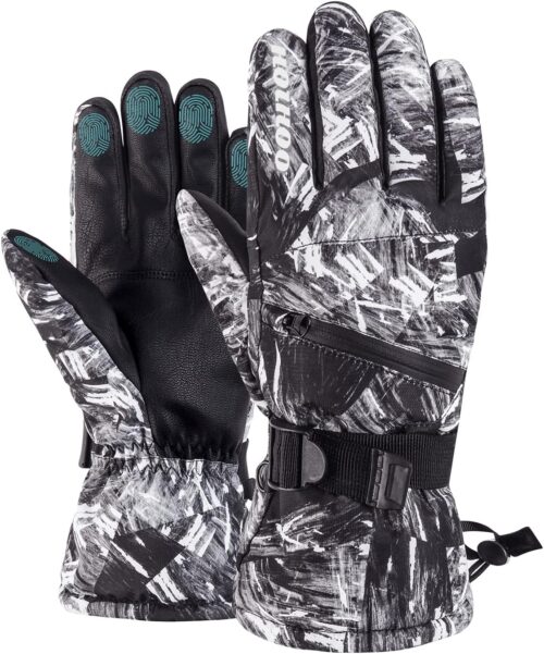 Ski Gloves - Waterproof Winter Snowboarding Gloves for Men & Women, Touchscreen Compatible, Warm Below -30F