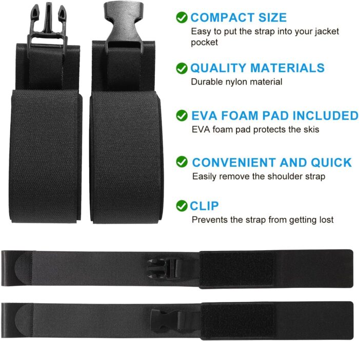 4pcs Ski Fastener Straps, Adjustable Ski Bands Tapes Snow Wrap Straps Storage for Carrying Ties for Boards Poles Winter Sports Accessories Gifts - Image 3