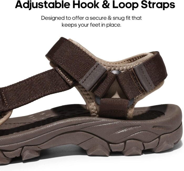 NORTIV 8 Men's Sandals Hiking Sports Lightweight Summer Water Arch Support River Open Toe Athletic Trail Outdoor Walking Sandals Longdo - Image 4