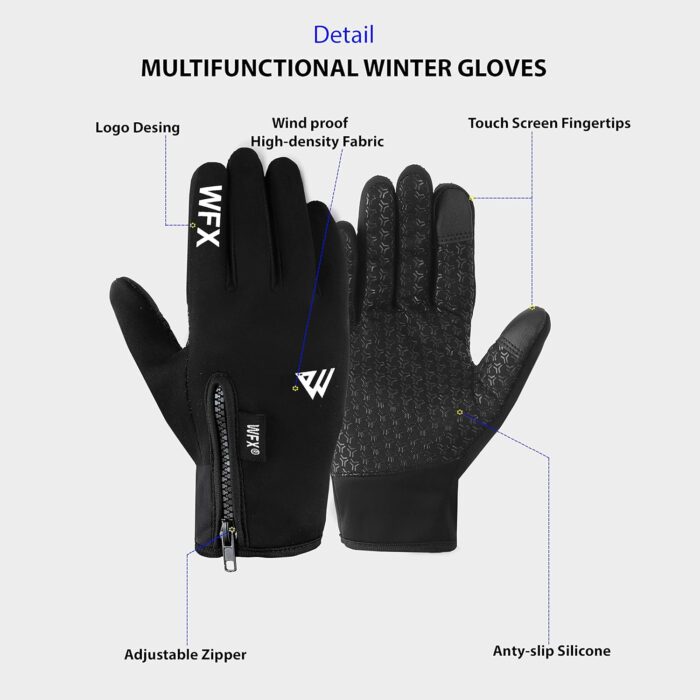 Winter Gloves Touch Screen Anti Slip Warm Gloves Windproof Thermal Sports Cycling Glove - Image 2