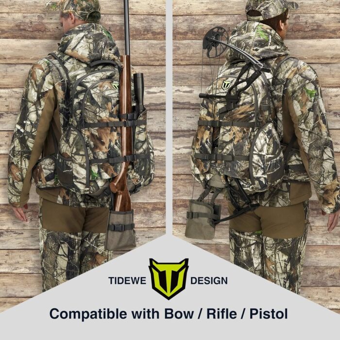 TIDEWE Hunting Backpack, Waterproof Camo Hunting Pack with Rain Cover, Long-Lasting Large Capacity Hunting Day Pack for Rifle Bow Gun (Next Camo G2) - Image 4