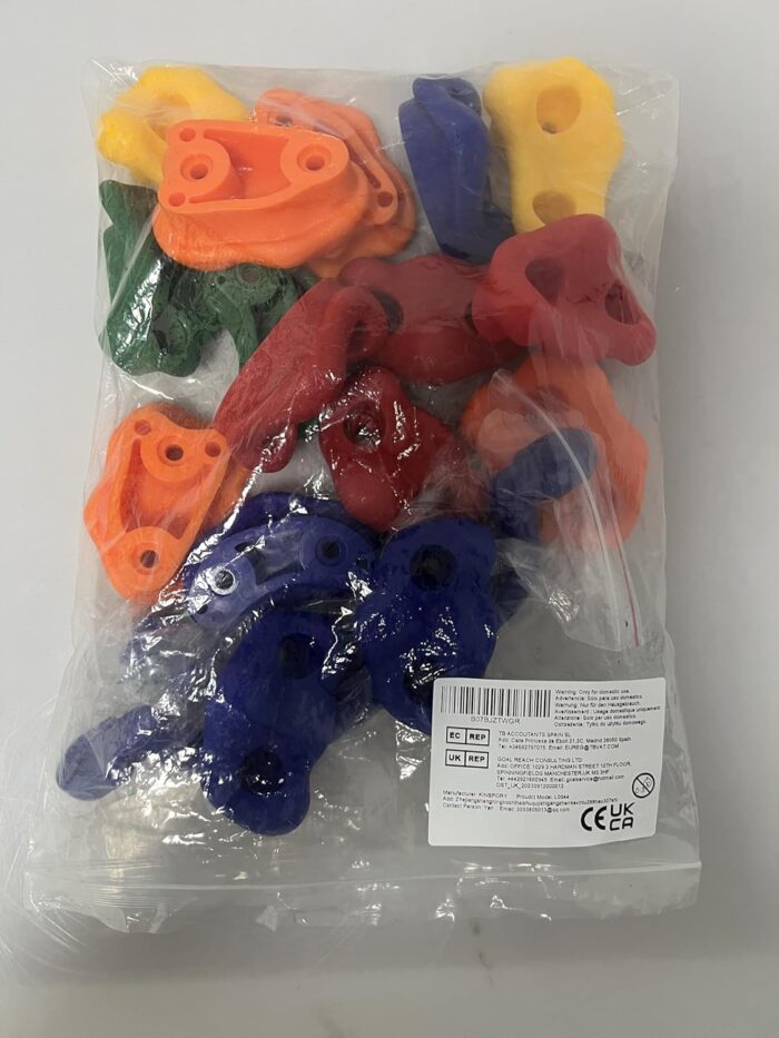 KINSPORY 20pc Rock Wall Climbing Holds Kids & Prise Escalade Enfant, Colourful Pig Nose Shape Climbing Set with Two Blue Handles for Indoor Outdoor Playground PlaySet Building - Image 8