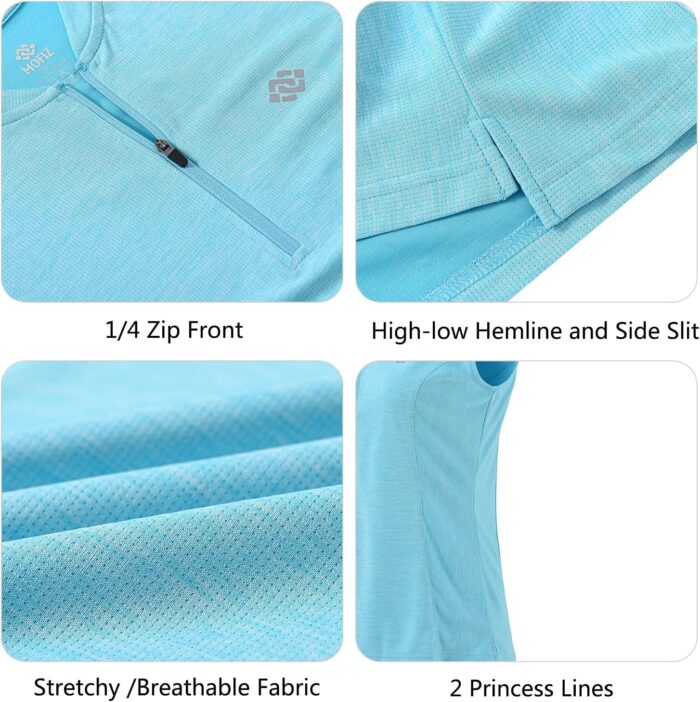 Women's Sleeveless Tennis Shirt Golf Shirts for Women Quick Dry Pickleball Shirts UPF 50+ Sportswear T-Shirts with Zipper - Image 5