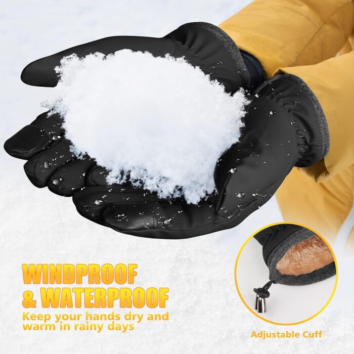ihuan Winter Waterproof Ski Gloves Men Women, Snow Warm Cycling Cold Weather, Driving Biking Running - Image 4
