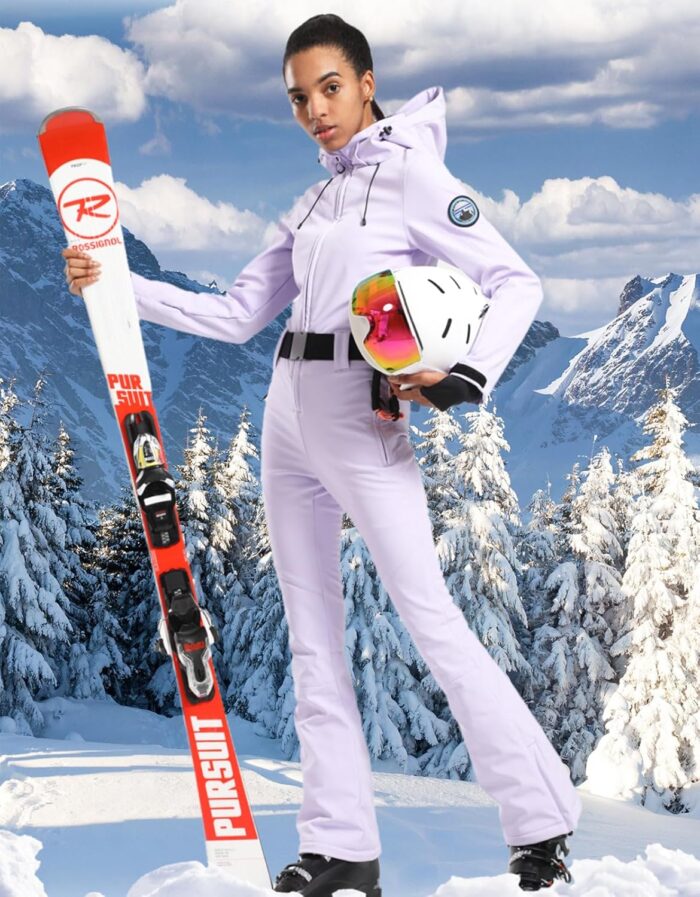 GSOU SNOW Ski Suit Women One Piece Jumpsuit Snowsuit adult Slim Winter Waterproof Windproof Outdoor Sports Warm - Image 3