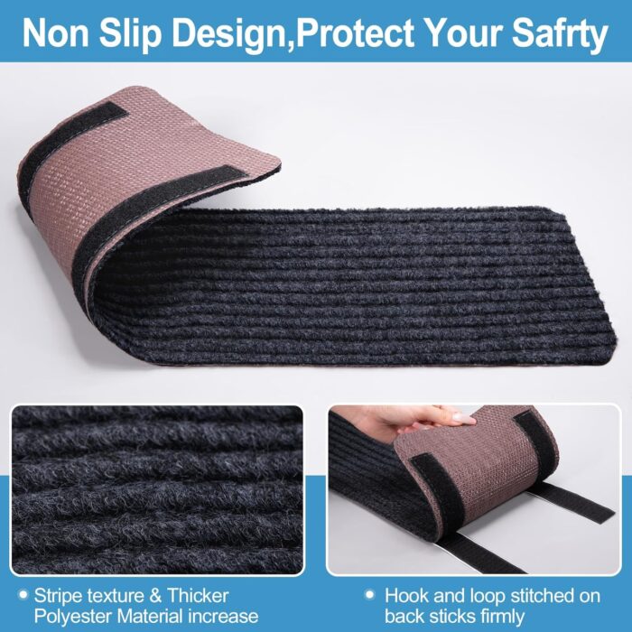 RV Step Covers Camper Stair Covers Must Haves RV Accessories, Non Slip Camper Step Covers, RV Step Rug, Waterproof Essential RV Step Carpet for Trailer Outside Steps, 3 Pack 22" x 7.5" - Image 4
