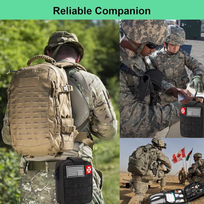 Survival Kit 256 in 1, First Aid Kit Survival Gear Tools Trauma Kit with Molle Pouch for Outdoor, Camping, Hunting, Hiking, Earthquake, Home, Office, Gifts for Men Dad Husband Women (Black) - Image 6