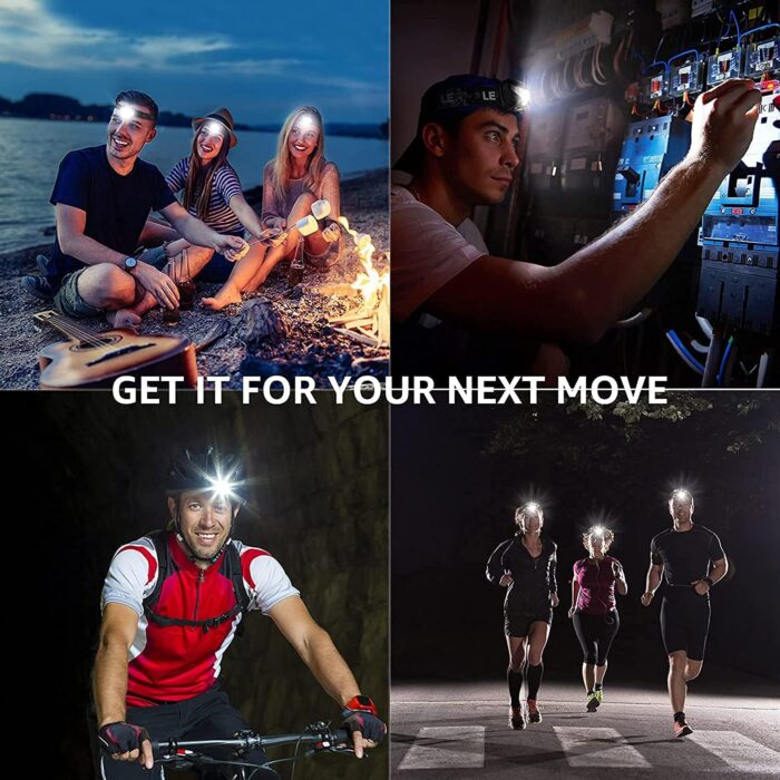 Lepro LED Headlamp Rechargeable - Super Bright Head Lamp with 5 Modes for Camping & Hiking Gear Essentials, IPX4 Waterproof Headlight Flashlight with Red Light, USB Cable Included - Image 8
