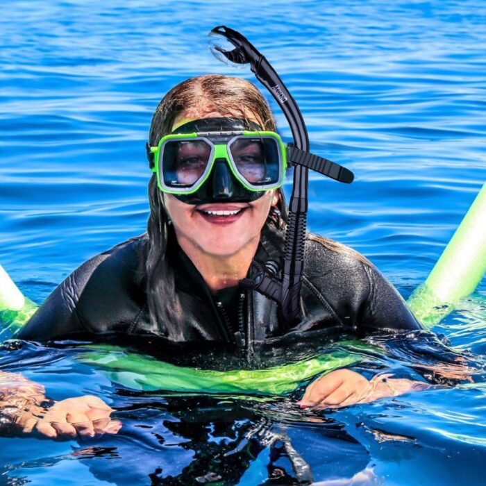 Aegend Dry Snorkel, Dive Mask Easy-Breath Free Diving Snorkel for Snorkeling Scuba Diving Freediving Swimming, with Top Dry Valve and Food-Grade Silicone Mouthpiece - Image 7