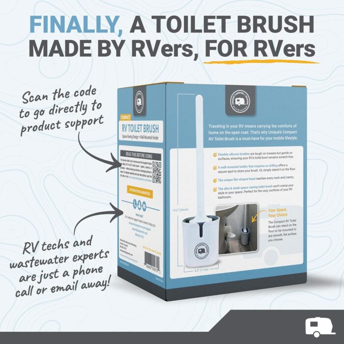 Unique Compact Silicone RV Toilet Bowl Brush with Wall-Mounted No-Drip Holder - Image 5