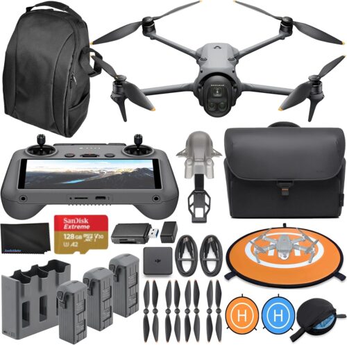 DJI Mavic 4 Pro Drone Fly More Combo 6K60 HDR, 100MP, 51-Min Max Flight Time, 18.6-Mile Range, ActiveTrack 360 Subject/Vehicle Tracking, Omnidirectional Avoidance Bundle with 128GB Memory, Backpack + More