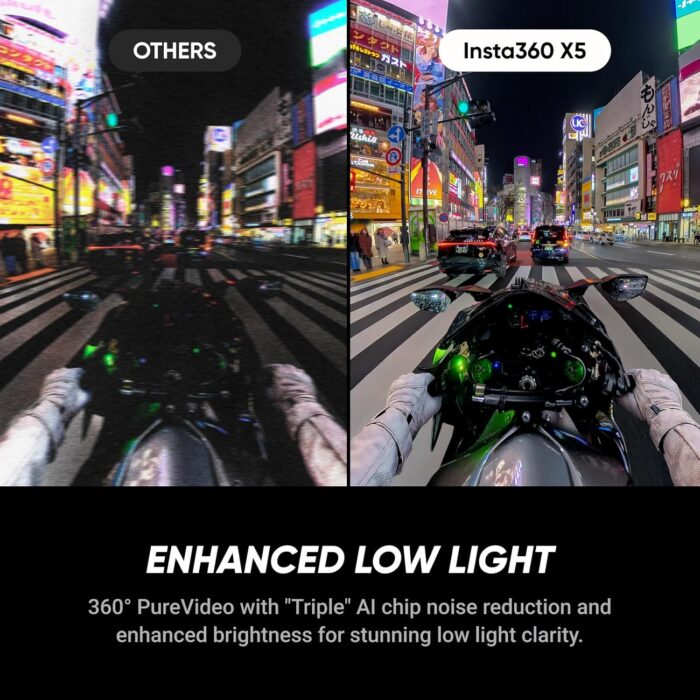 Insta360 X5 - Waterproof 8K 360° Action Camera, Leading Low Light, Invisible Selfie Stick Effect, Rugged and Replaceable Lens, 3-Hour Battery, Built-in Wind Guard, Stabilization, Triple AI Chip Design - Image 3