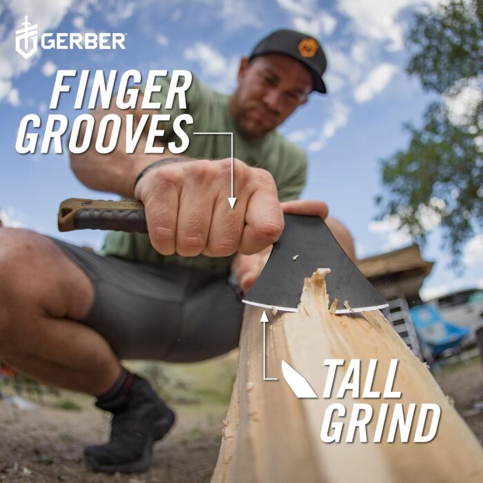 Gerber Gear Pack Hatchet - 3.5" Steel Blade Axe with Full Tang - Survival, Bushcraft and Camping Gear - with Mountable Nylon Sheath - Brown - Image 3
