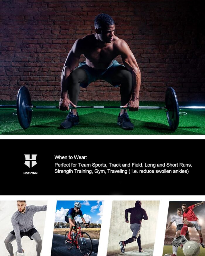 4 Pack Compression Pants Tights Leggings Men, Winter Baselayer for Running Workout Sports Yoga - Image 6