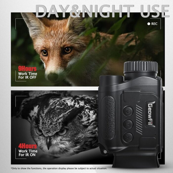 Night Vision Monocular, 4K Infrared Digital Night Vision Goggles for Adults - 850nm IR | 40M Photo & 4K Video | 984FT | 8X Zoom | Rechargeable Battery | 32GB Card | Hunting Camping Advanture Gadgets - Image 7