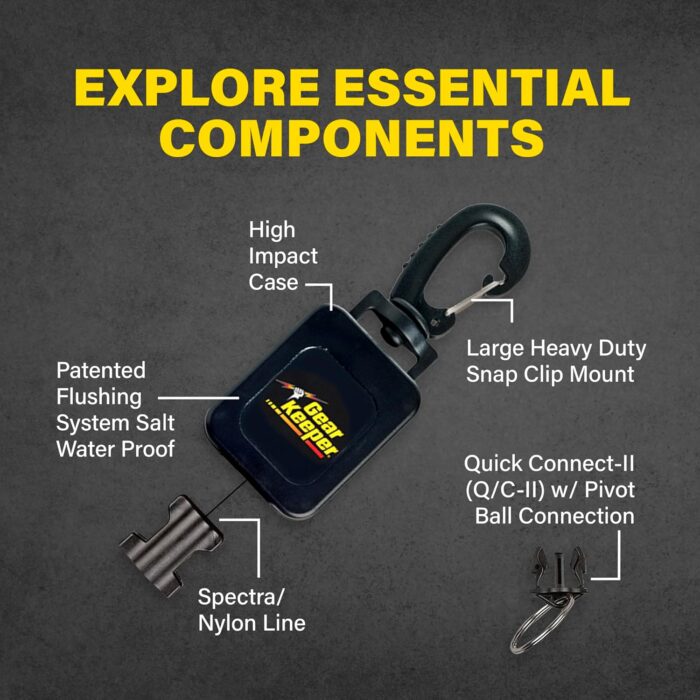 Gear Keeper Compact Scuba Diving Console - HD Rotating Snap Clip - RT4 Series Scuba Gear for Securing at Hip/Chest - Durable Diving Equipment - 18” Extension 24 oz Retraction - USA Made - Image 2
