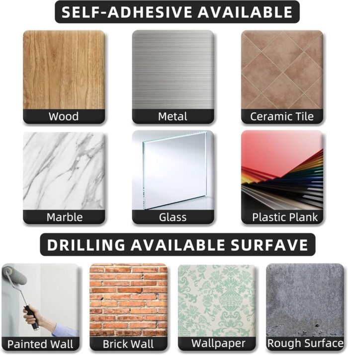Paper Towel Holder - Self-Adhesive or Drilling, Matte Black, Upgraded Aluminum Kitchen Roll Dispenser Under Cabinet, Lighter but Stronger Than Stainless Steel! - Image 6