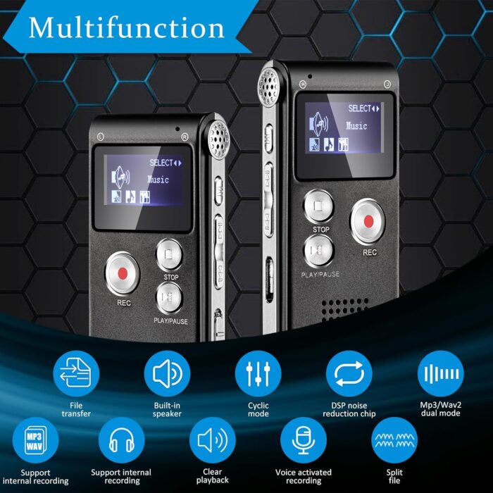 Dunzy 5 Pcs Ghost Hunting Kit Includes Digital Voice Recorders with 4 LED Cat Balls Motion Activated Cat Ball Toy Voice Activated Recorder with Playback for Pet Dog Animals(Black) - Image 4