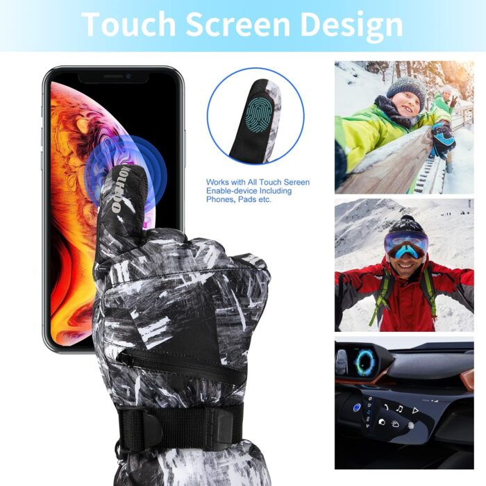 Ski Gloves - Waterproof Winter Snowboarding Gloves for Men & Women, Touchscreen Compatible, Warm Below -30F - Image 2