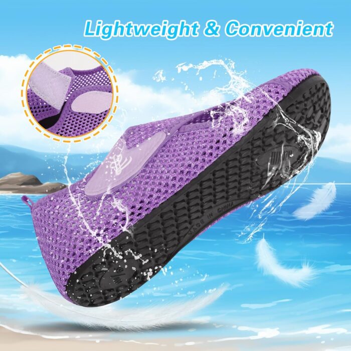LeIsfIt Water Shoes for Women Men Wide Swim Beach Barefoot Shoes Quick Dry Aqua Socks for Pool Diving Boating River Yoga Lake Surf - Image 5