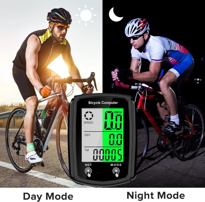 Bike Computer and Bicycle Odometer Wired MPH KM/H Bike Speedometer with Automatic Wake-Up Cycling Speed Tracker LCD Display & Single Mileage & Multi-Functions Accessories - Image 3