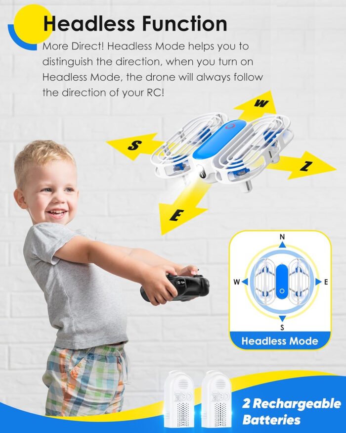 Drone for Kids, Drone with Altitude-Hold, 3D Flip, Circle Fly, Self-Rotation, Headless Mode, 3 Speed Modes, Palm Take-Off, One-Click Landing, Drone for Kids 14+, Beginners, Indoor - Image 9