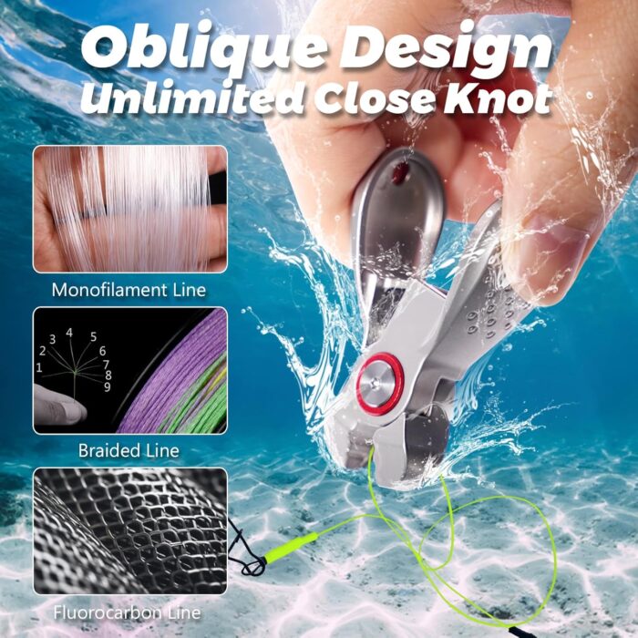 Portable Fishing Line Cutter Mini Stainless Steel Braid Line Remover Scissors Clipper Nippers Quick Fly Fishing Knot Tying Tool Accessories with Retractors Small Mono and Fluoro Lines Cutters - Image 6