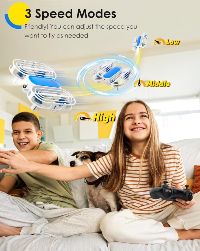 Drone for Kids, Drone with Altitude-Hold, 3D Flip, Circle Fly, Self-Rotation, Headless Mode, 3 Speed Modes, Palm Take-Off, One-Click Landing, Drone for Kids 14+, Beginners, Indoor - Image 6
