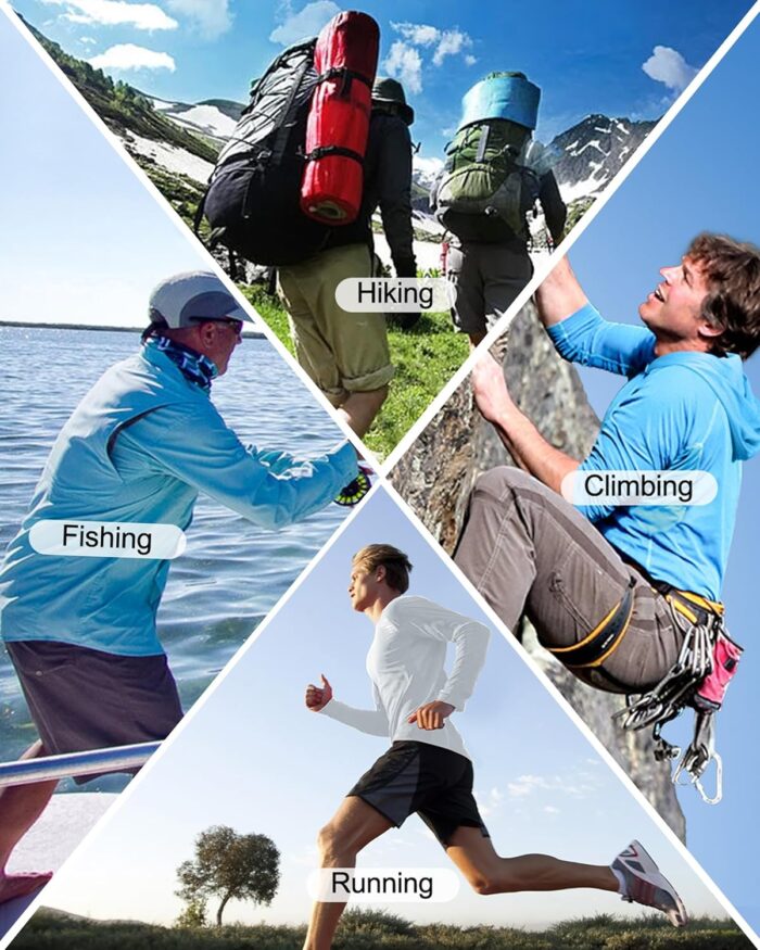 Roadbox UPF 50+ Fishing Shirts for Men, Long Sleeve UV Sun Protection Hoodie, Outdoor Hiking Running Swimming Rash Guard - Image 4