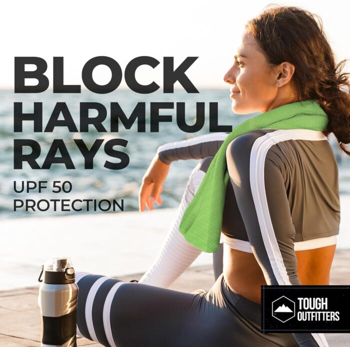 Tough Outdoors Cooling Towel - Cooling Towels for Neck & Face - Ice Wrap & Sweat Rag for Camping Gym Yoga & Sports - Workout Towel for Gym Sweat - Cool Towels for Extreme Heat - Image 5