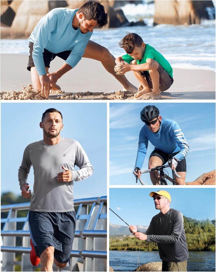 Roadbox Mens UPF 50+ UV Sun Protection Shirts Outdoor Long Sleeve SPF Rash Guard for Fishing Hiking Swimming Running - Image 4