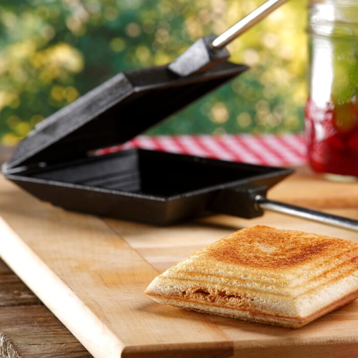 Coghlan's Cast Iron Cooker - Pre-Seasoned Pie Iron Sandwich Maker with Heat-Resistant, Removable Handles, Easy-to-Clean for Toasted Pies, Grilled Sandwiches, and Meats, For Campfire Cooking - Image 2