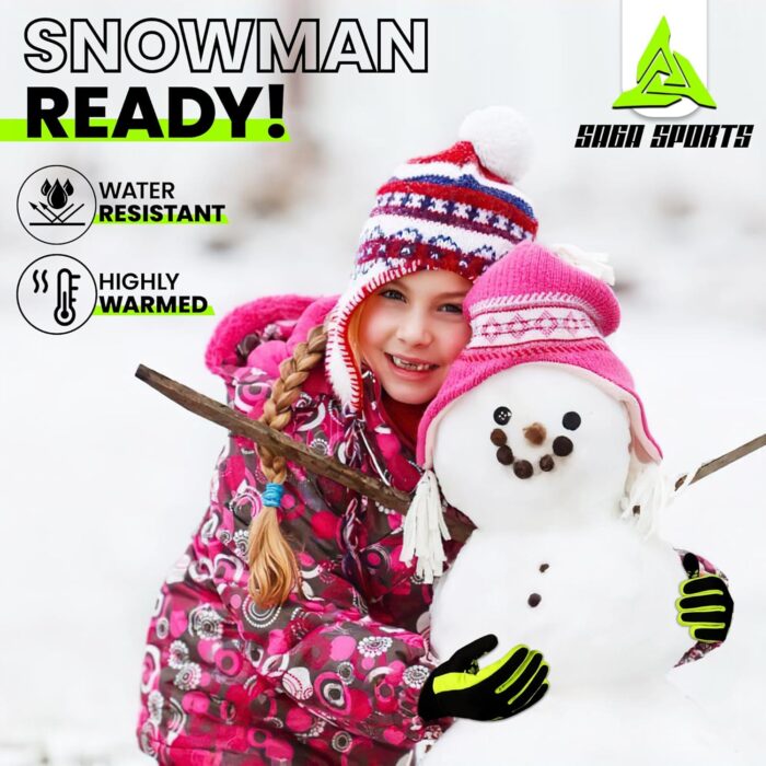 Kids Winter Gloves – Warm Cold Weather Gloves for Boys & Girls – Touchscreen compatible for Snow, Ski, Cycling, Soccer – Windproof Outdoor Sports - Image 4