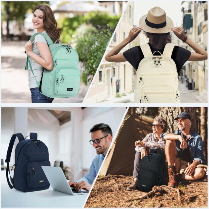 Travel Backpack for Women Men, 28L Lightweight Backpacks for Gym Nurse Work, Airplane Approved Carry On Personal Item Daypack Bookbag with 11 Pockets (Black) - Image 9