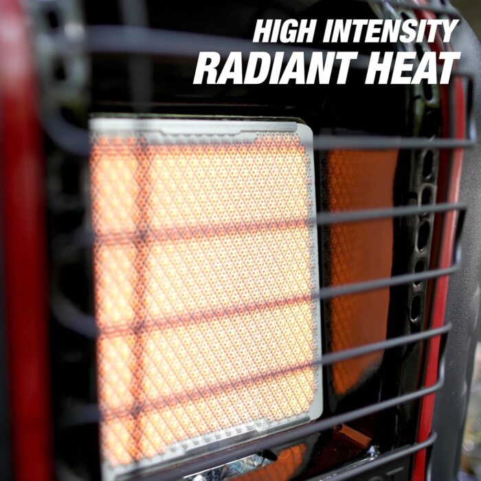 Mr. Heater Portable Buddy Heater MH9BX 4,000-9,000 BTU Indoor-Safe Propane Radiant Heater For Campers, Workshops, Job Sites, Patios & More - Red, Black - Image 4
