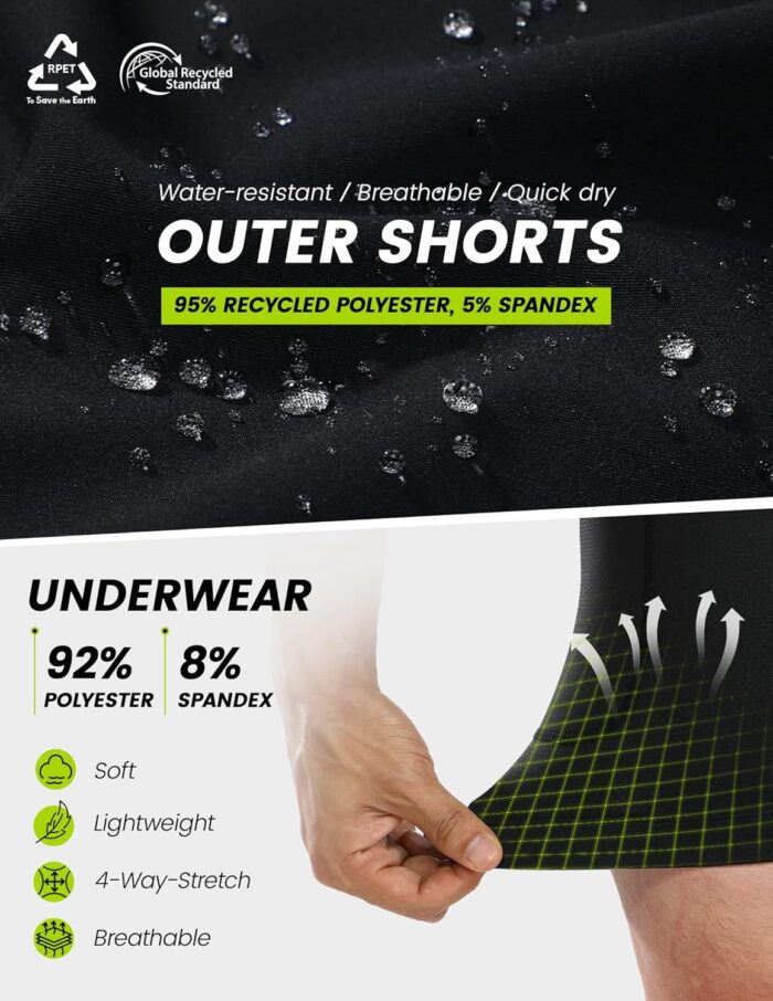 Nepest Men's Mountain Bike Shorts 4D Padded Cycling Bicycle Biker Riding Loose-fit Gel Padding MTB Shorts Zipper Pockets - Image 6