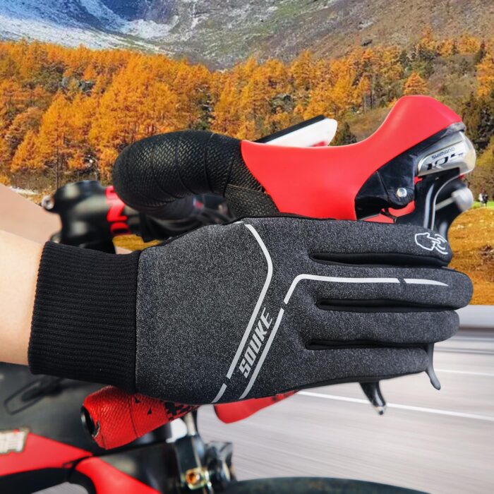 Souke Sports Winter Cycling Gloves Men Women, Touch Screen Padded Bike Glove Water Resistant Windproof Warm Anti-Slip for Running, Biking, Workout - Image 6