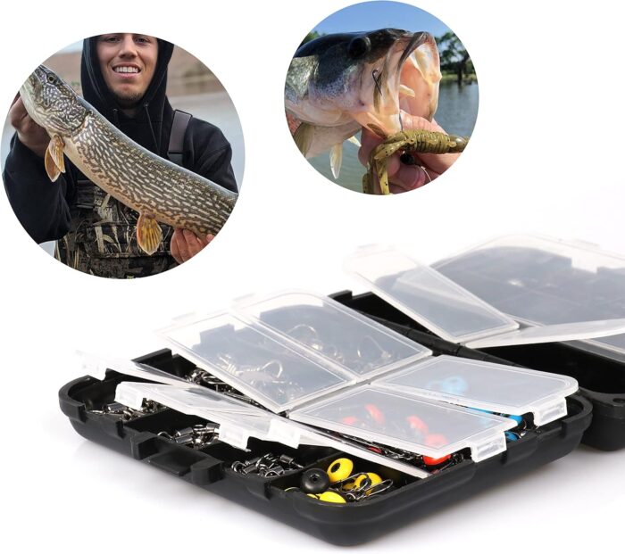 Fishing Accessories Kit, Fishing Set with Tackle Box, Fishing Hooks, Weights, Jig Heads, O-Rings, Barrel Swivels, Fastlock Snaps, Fishing Beads, Space Beans - Freshwater & Saltwater Fishing - Image 5