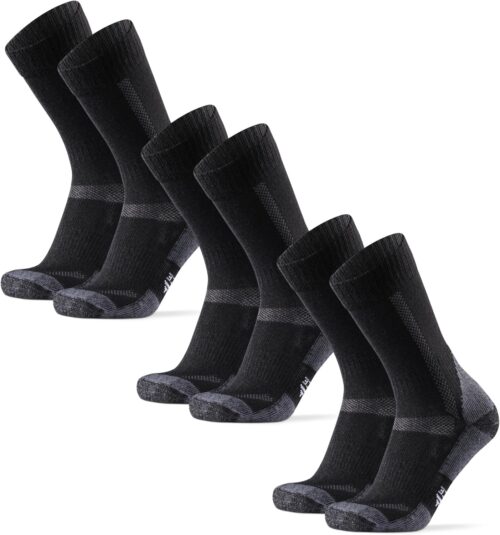DANISH ENDURANCE Hiking Socks, Merino Wool Socks, Anti Blister, Cushioned, Breathable, Men & Women, 3-Pack