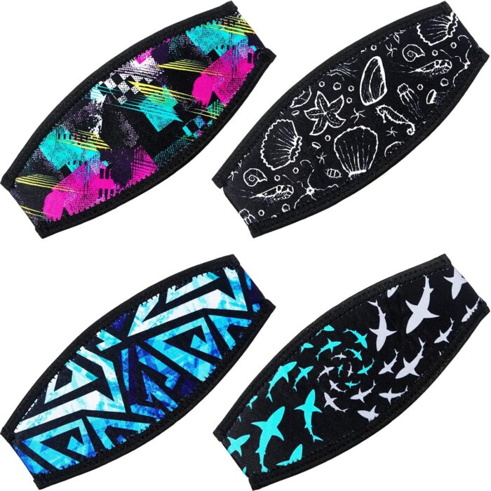 4 Pieces Diving Mask Slap Straps Cover Neoprene Swimming Waterproof Dive and Snorkel Mask Strap for Men and Women Water Sports
