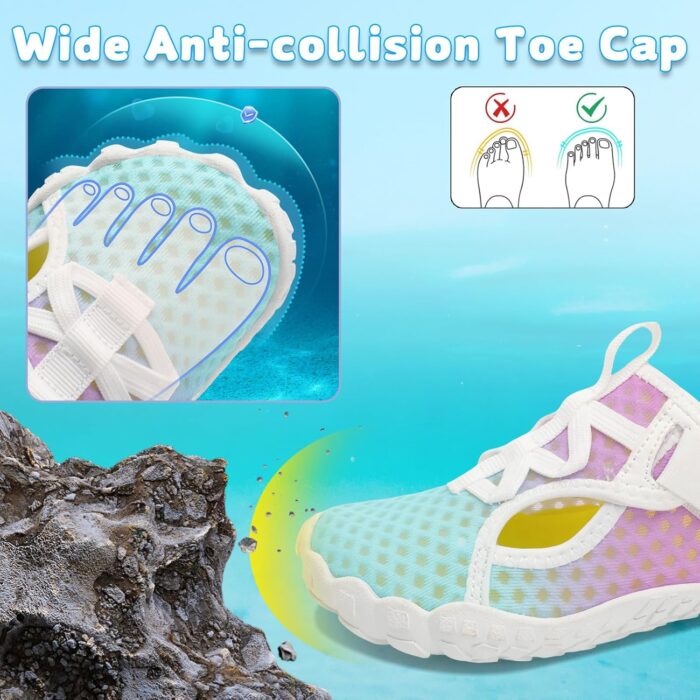 LeIsfIt Kids Water Shoes Boys Girls Swim Beach Shoes Toddler Barefoot Water Sport Socks Quick-Dry Lightweight Aqua Socks for Pool Sand - Image 2