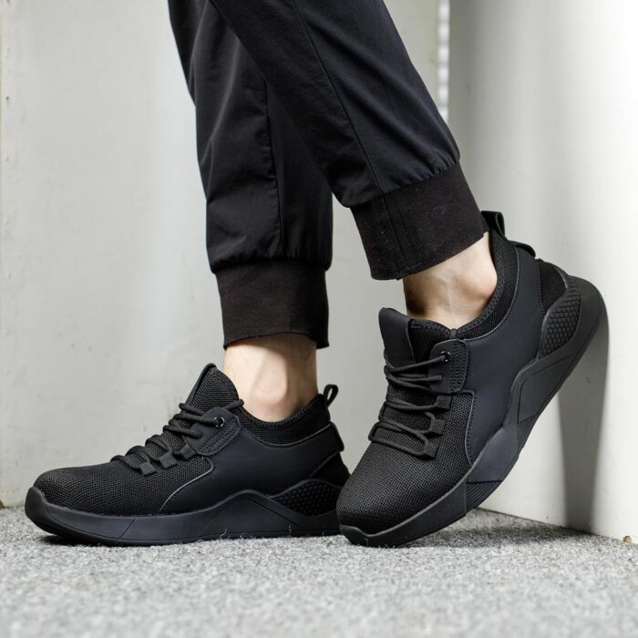ulogu Waterproof Shoes for Men Women Non Slip Work Sneakers Food Service Water Resistant Slip on Walking Shoes Black - Image 5